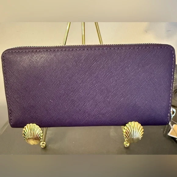Michael Kors Deep Purple Leather Wallet NWT - Picture 2 of 8